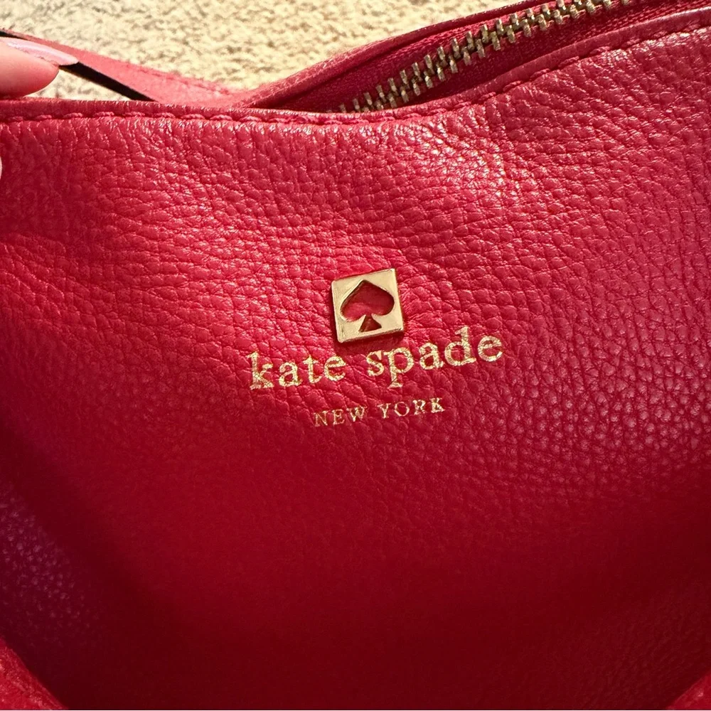 Kate Spade Pine Street Small Kori Leather Purse Red Gold Hardware
